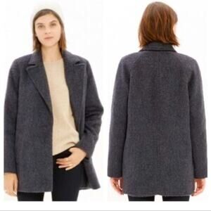 Madewell Brushweave Cocoon Blazer Jacket Coat Wool Blend Oversized Boxy Sz 12